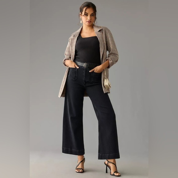 Anthropologie Denim - Anthropologie Pilcro The Skipper High Rise Cropped Vintage Black Denim Jeans